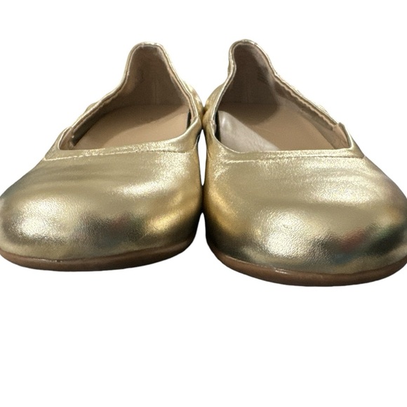ABEO Tilly Gold Metallic Leather Slip On Ballet Flat Shoes Women Sz 8 - Picture 6 of 9